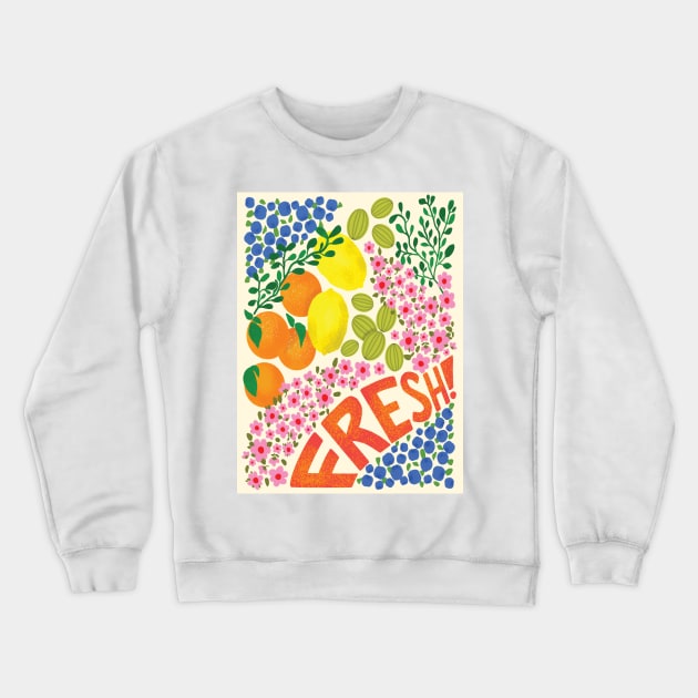 Fruit Bomb Crewneck Sweatshirt by MinkkiDraws